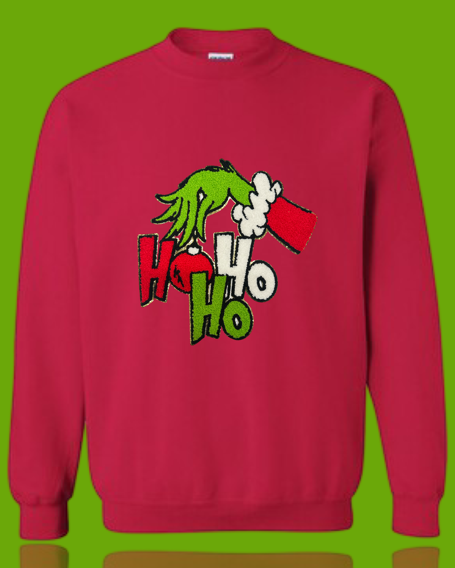 Ho Ho Ho Green Man Chenille Shirt