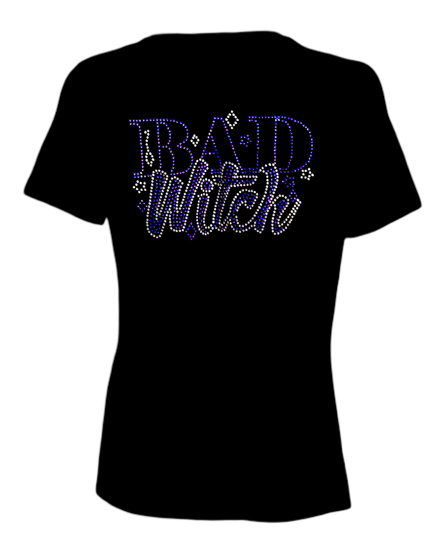 Bad Witch Rhinestone Womens Relaxed Short Sleeve T-Shirt