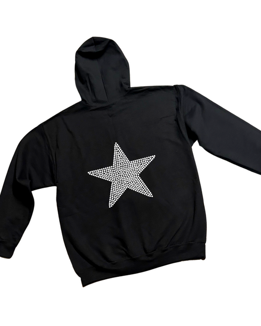 Star Rhinestone Zip-Up Hoodie