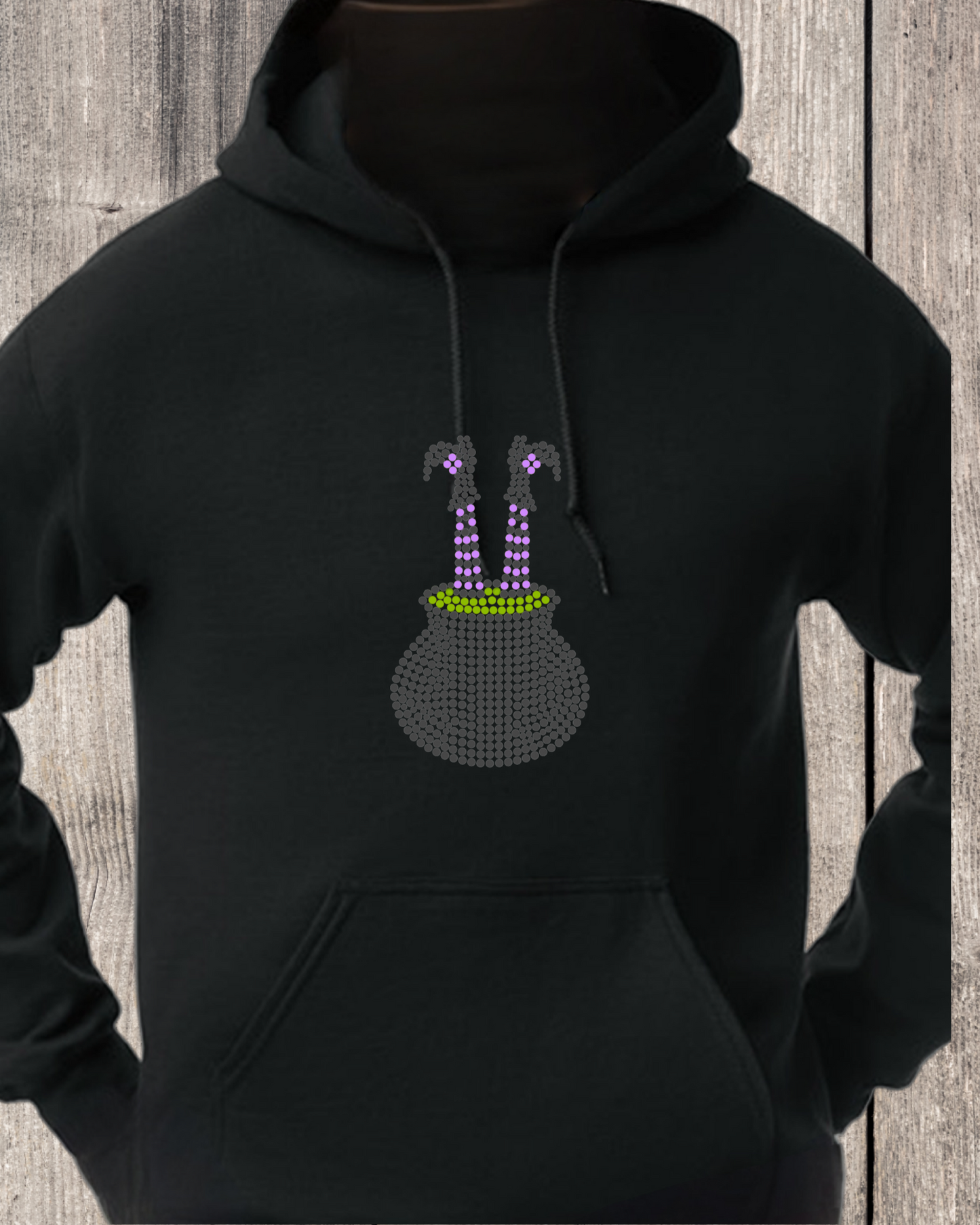 Witch Legs Rhinestone Pullover Hoodie