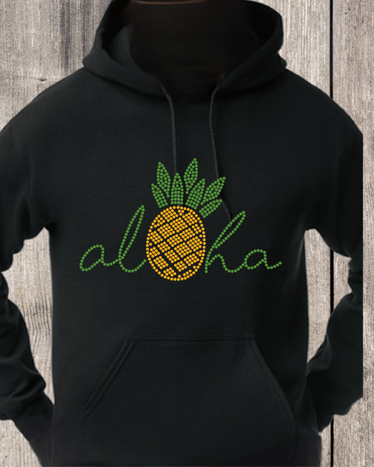 Aloha Rhinestone Pullover Hoodie