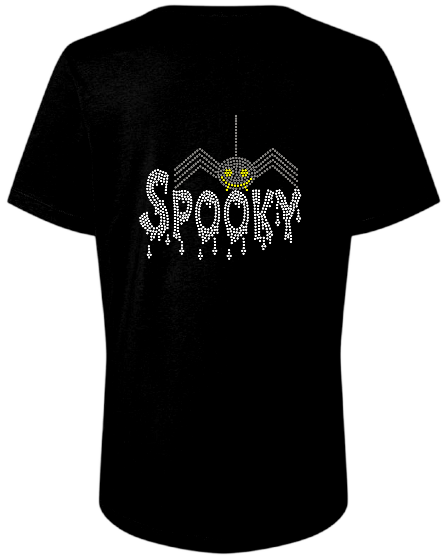 Spooky Rhinestone Womens Relaxed Short Sleeve T-Shirt