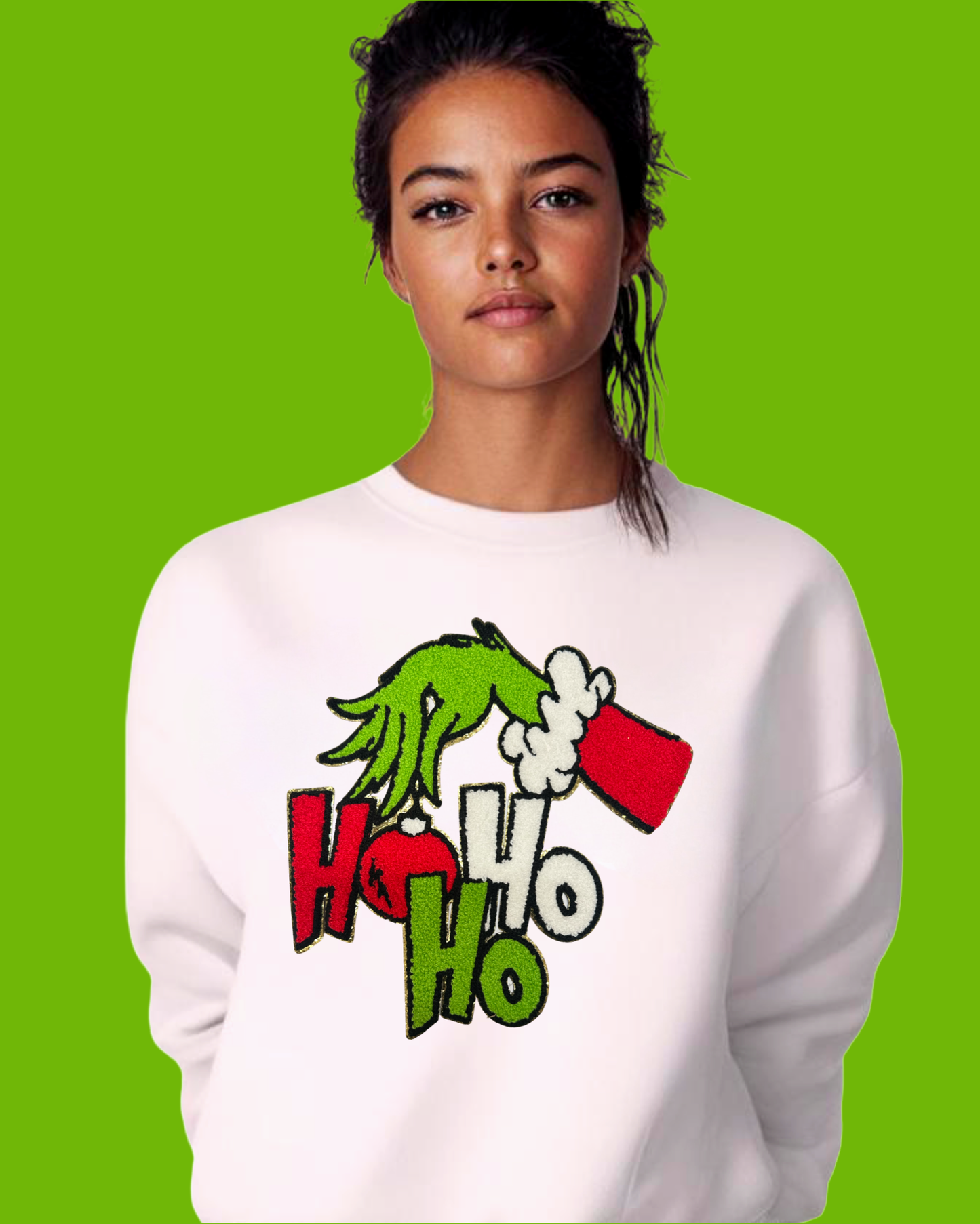 Ho Ho Ho Green Man Chenille Shirt