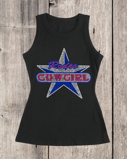 Rodeo Cowgirl Rhinestone Sleeveless Top