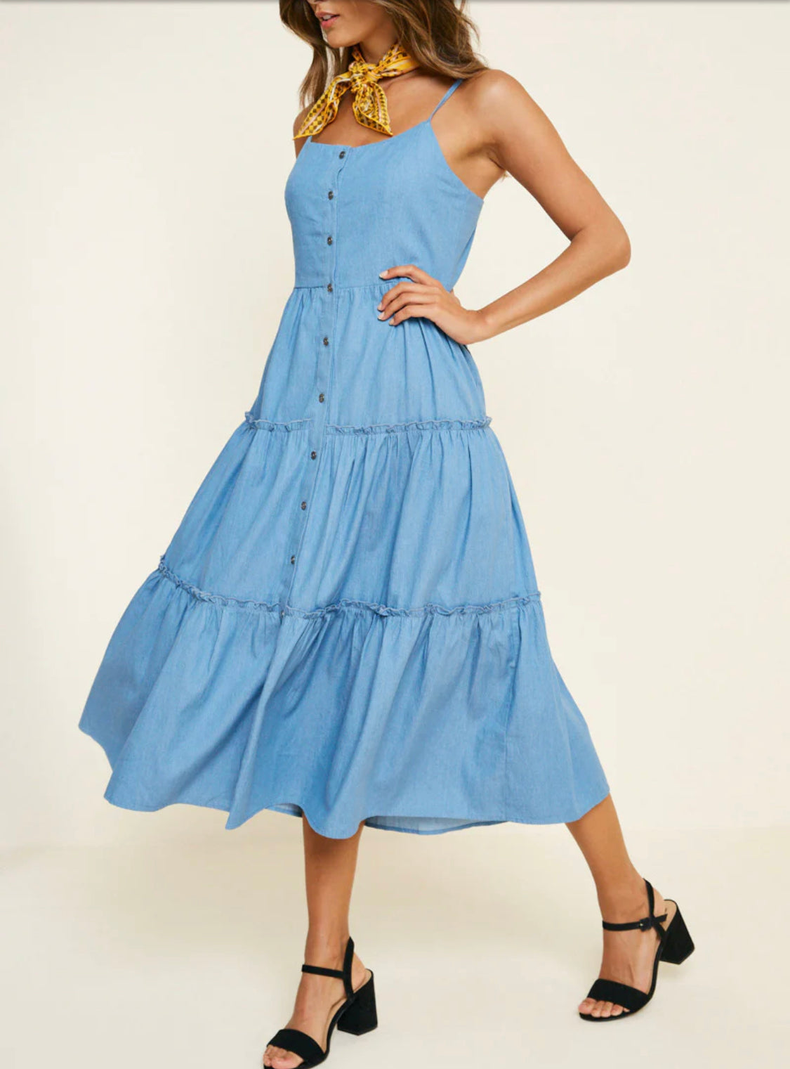 Hayden Los Angeles Mom & Me - Denim Tier Button-Down Dresses