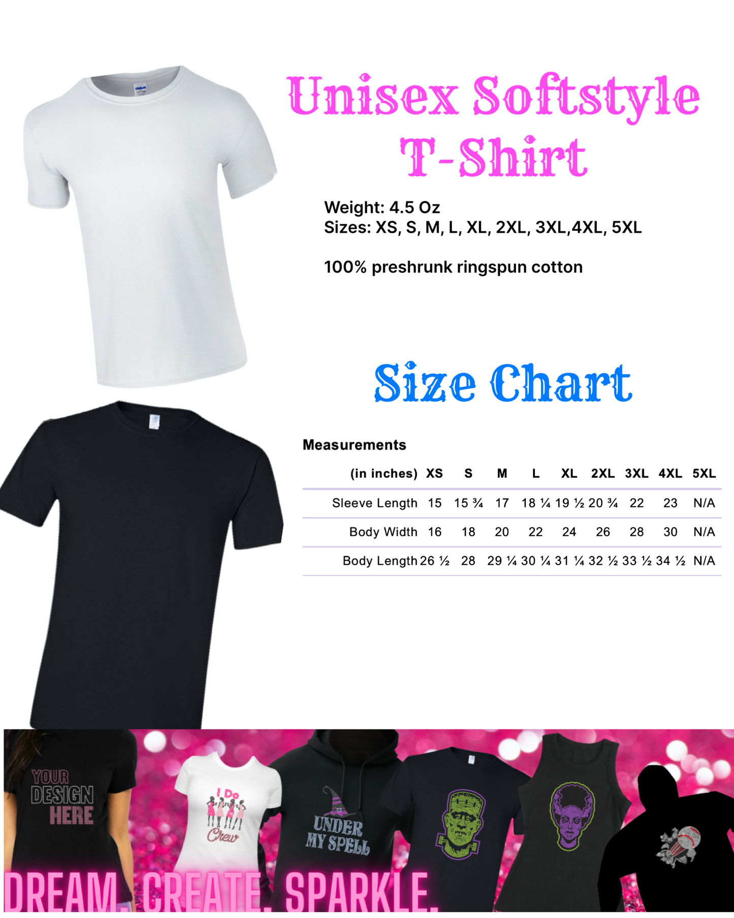 Fully Customizable Rhinestone Unisex T-Shirt