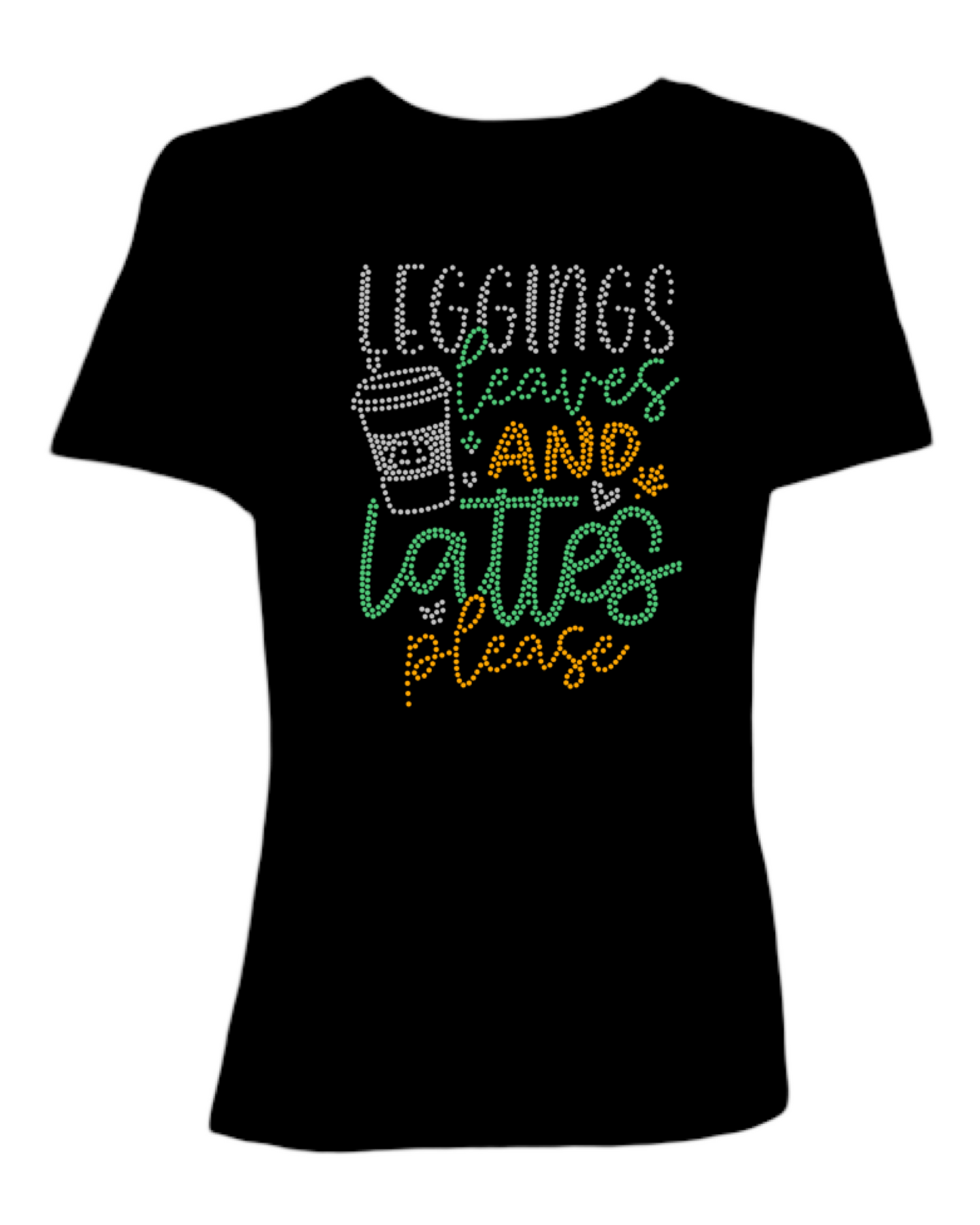 Leggings Leaves and Lattes Spangled Women’s Relaxed Crew Neck T-Shirt