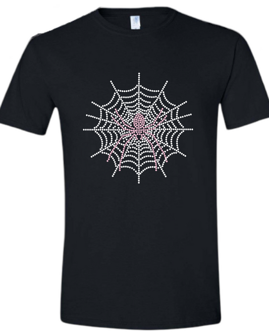 Spider Web Rhinestone Adult Unisex T-Shirt