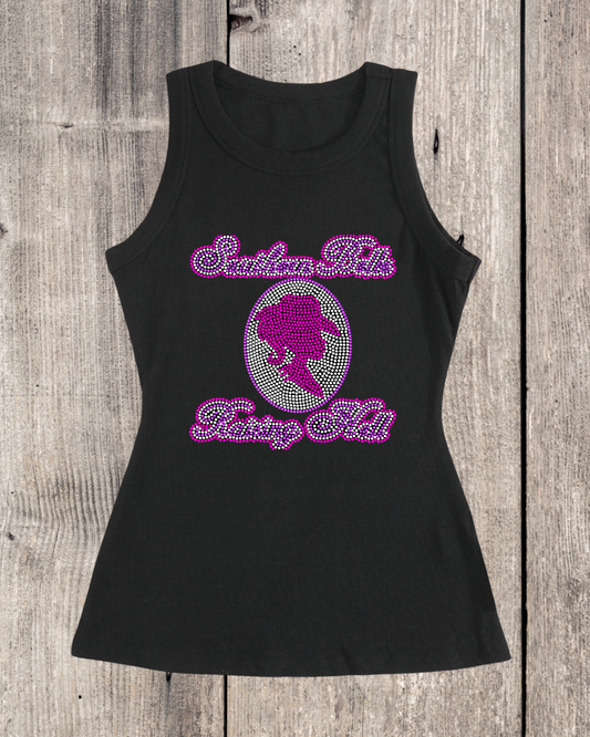 Southern Belle Raising Hell Rhinestone Ribbed Tank Top