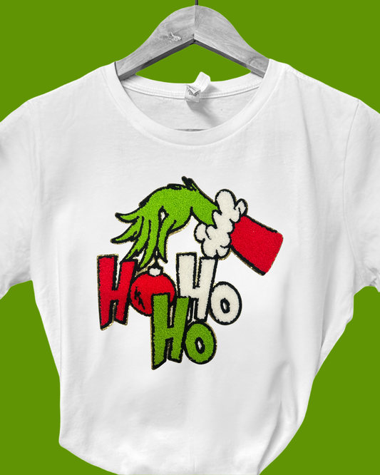 Ho Ho Ho Green Man Chenille Shirt