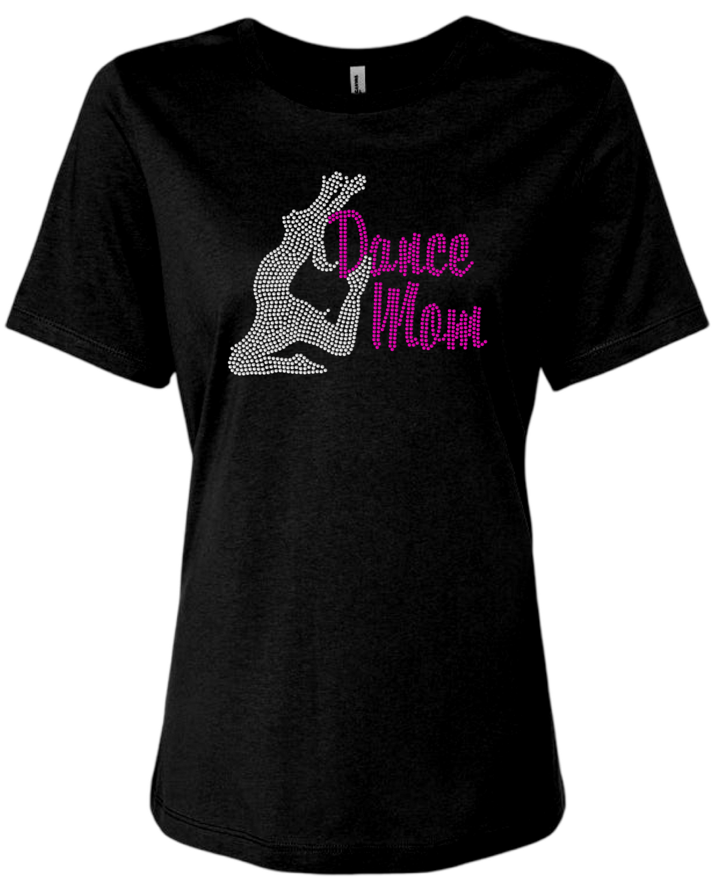 Dance Mom Rhinestone Womens Relaxed Short Sleeve T-Shirt