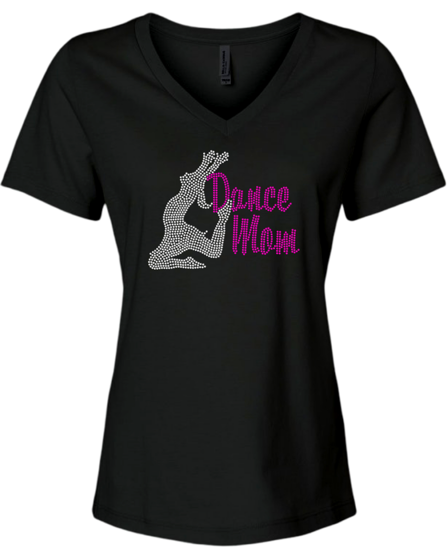 Dance Mom Rhinestone Womens Relaxed Short Sleeve T-Shirt