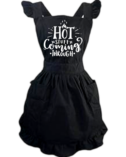 Hot Stuff Coming Through Retro Ruffle Apron