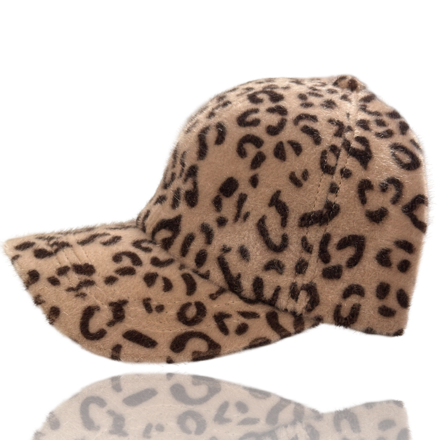 Dance Rhinestone Design Fuzzy Leopard Baseball Cap