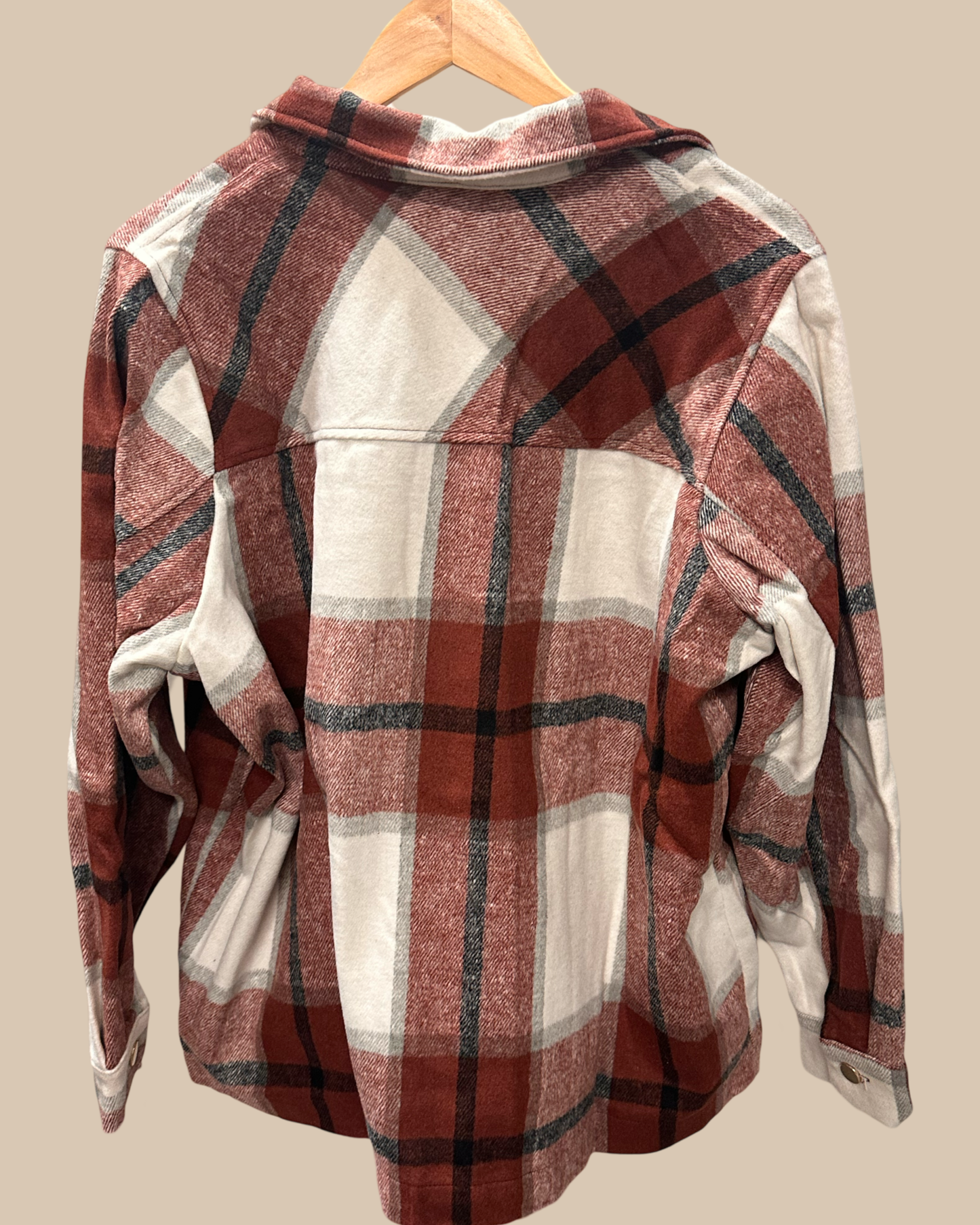 Zenana Oversized Yarn Dyed Plaid Shacket With Pockets