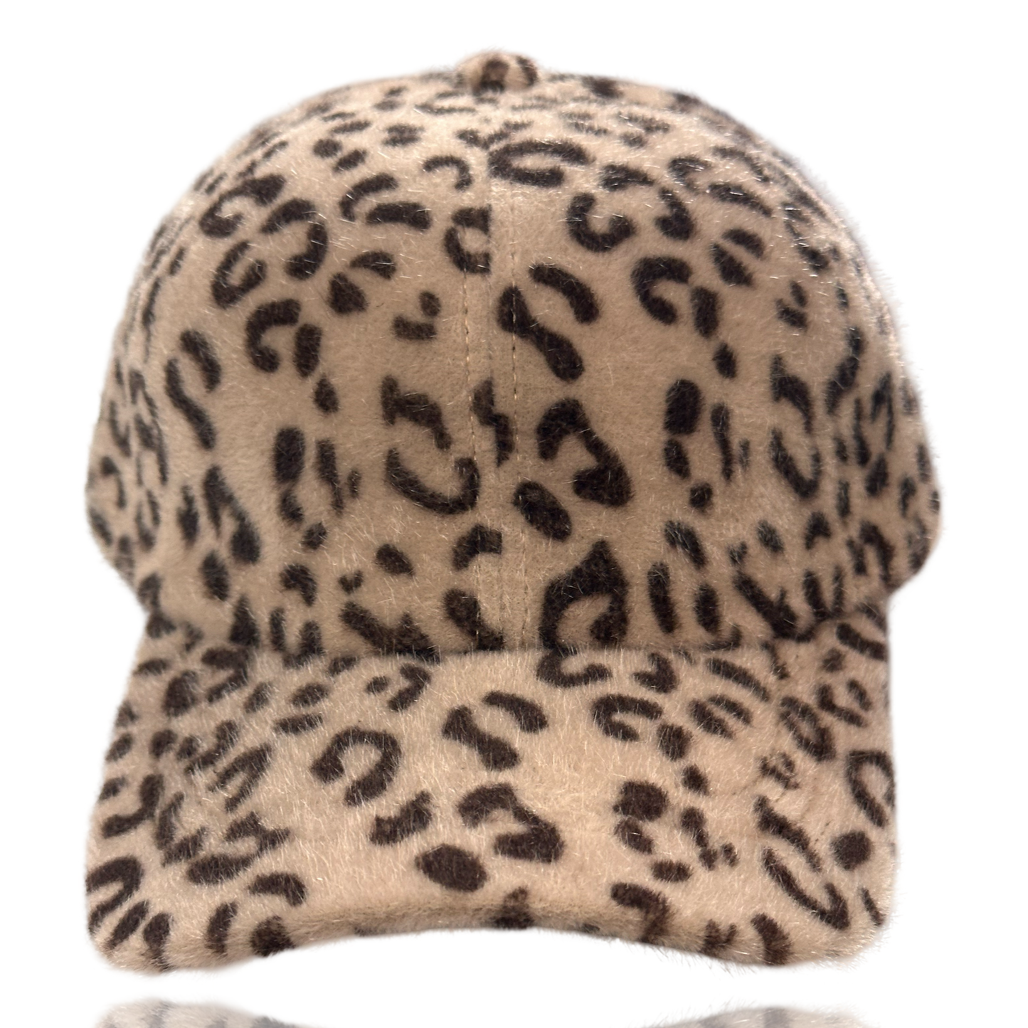 Dance Rhinestone Design Fuzzy Leopard Baseball Cap