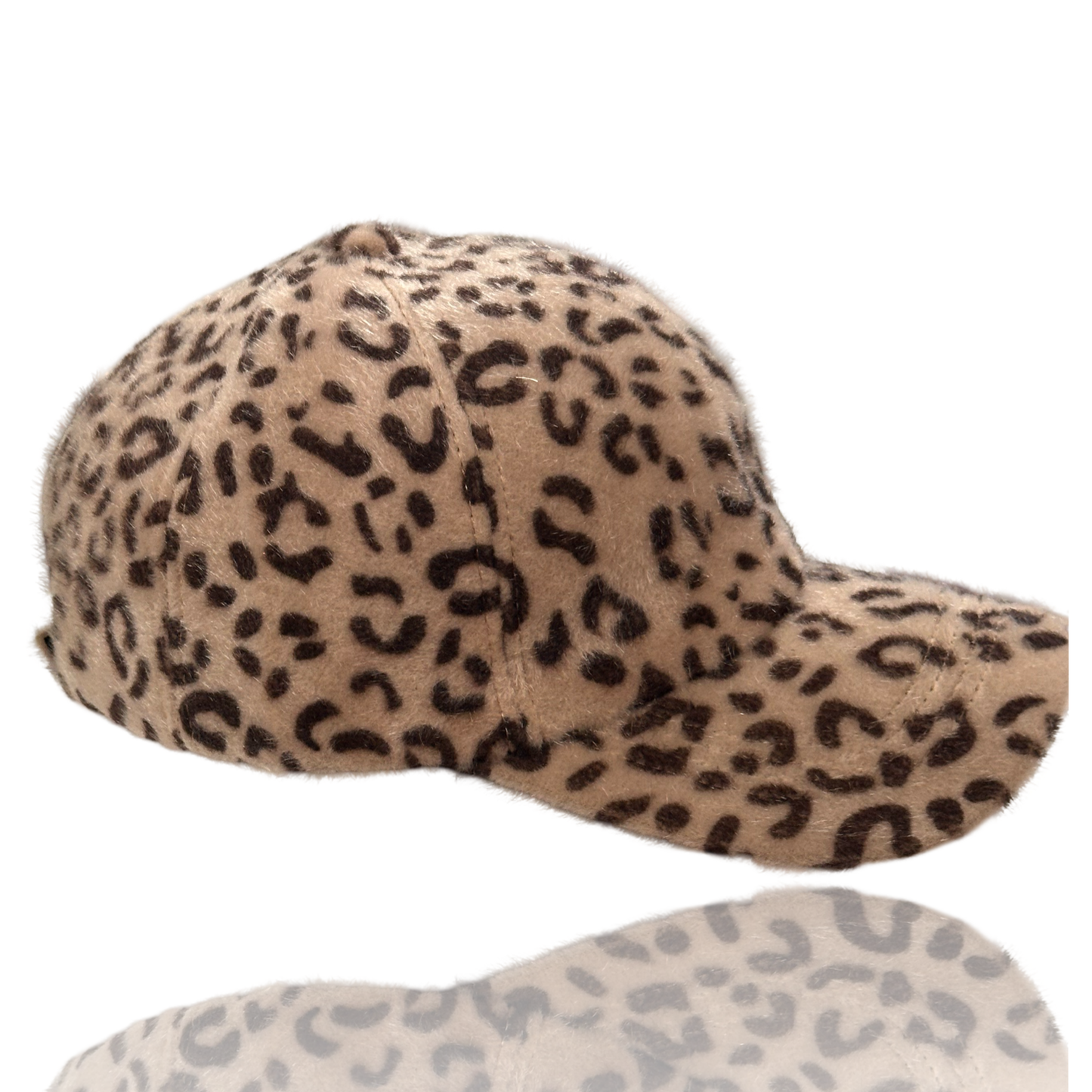 Dance Rhinestone Design Fuzzy Leopard Baseball Cap