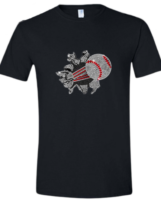 Baseball Explosion Rhinestone Unisex T-Shirt