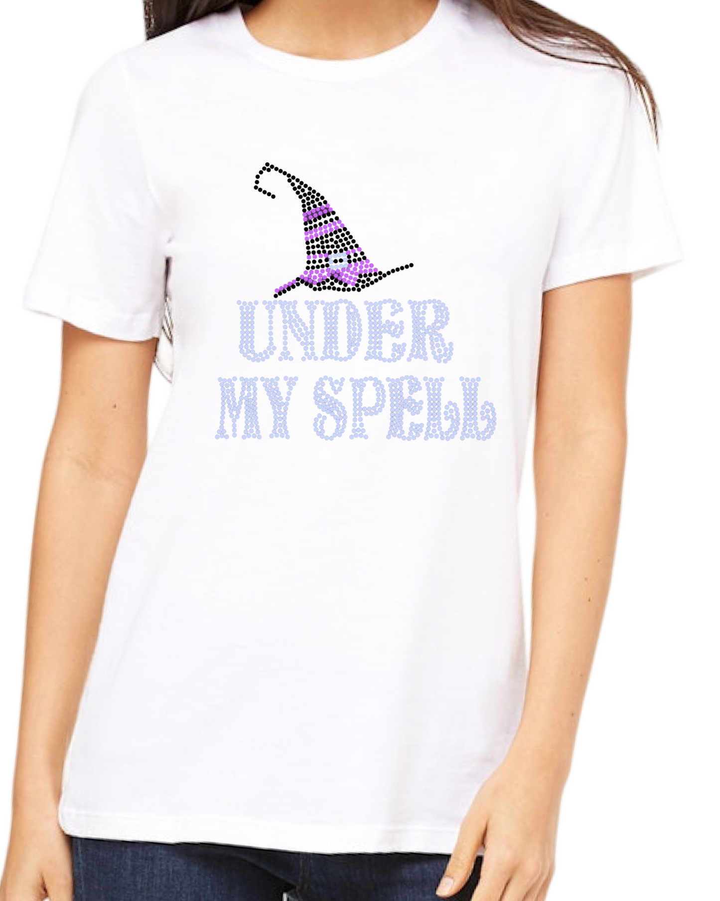 Under My Spell Rhinestone Womens Relaxed T-Shirt