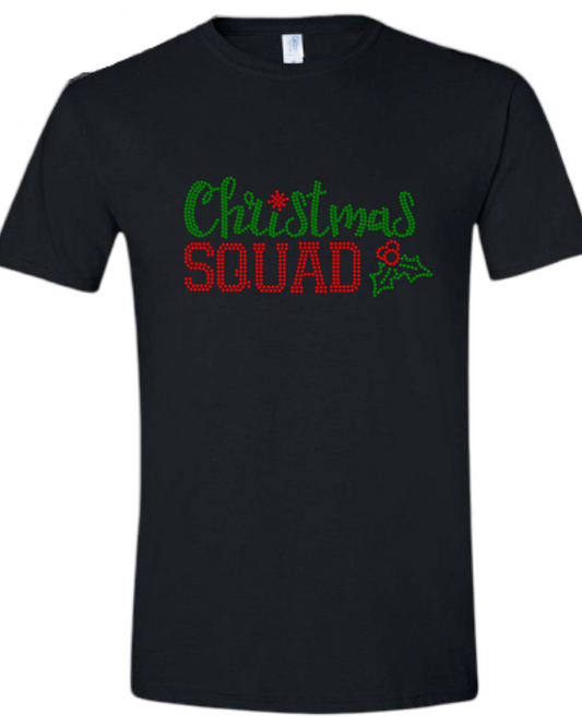 Christmas Squad Rhinestone Adult Unisex T-Shirt