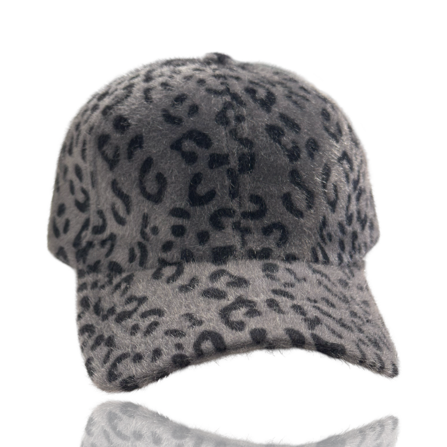 Dance Rhinestone Design Fuzzy Leopard Baseball Cap