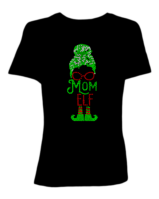 Mom Elf Spangled Women’s Relaxed Crew Neck T-Shirt