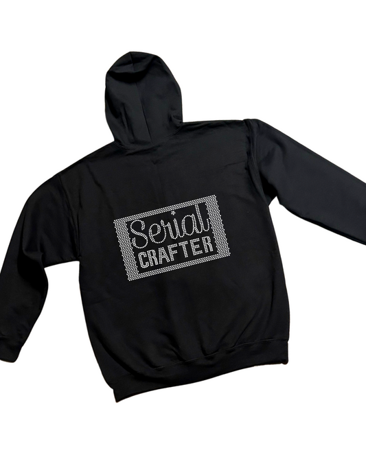 Serial Crafter Rhinestone Zip-Up Hoodie