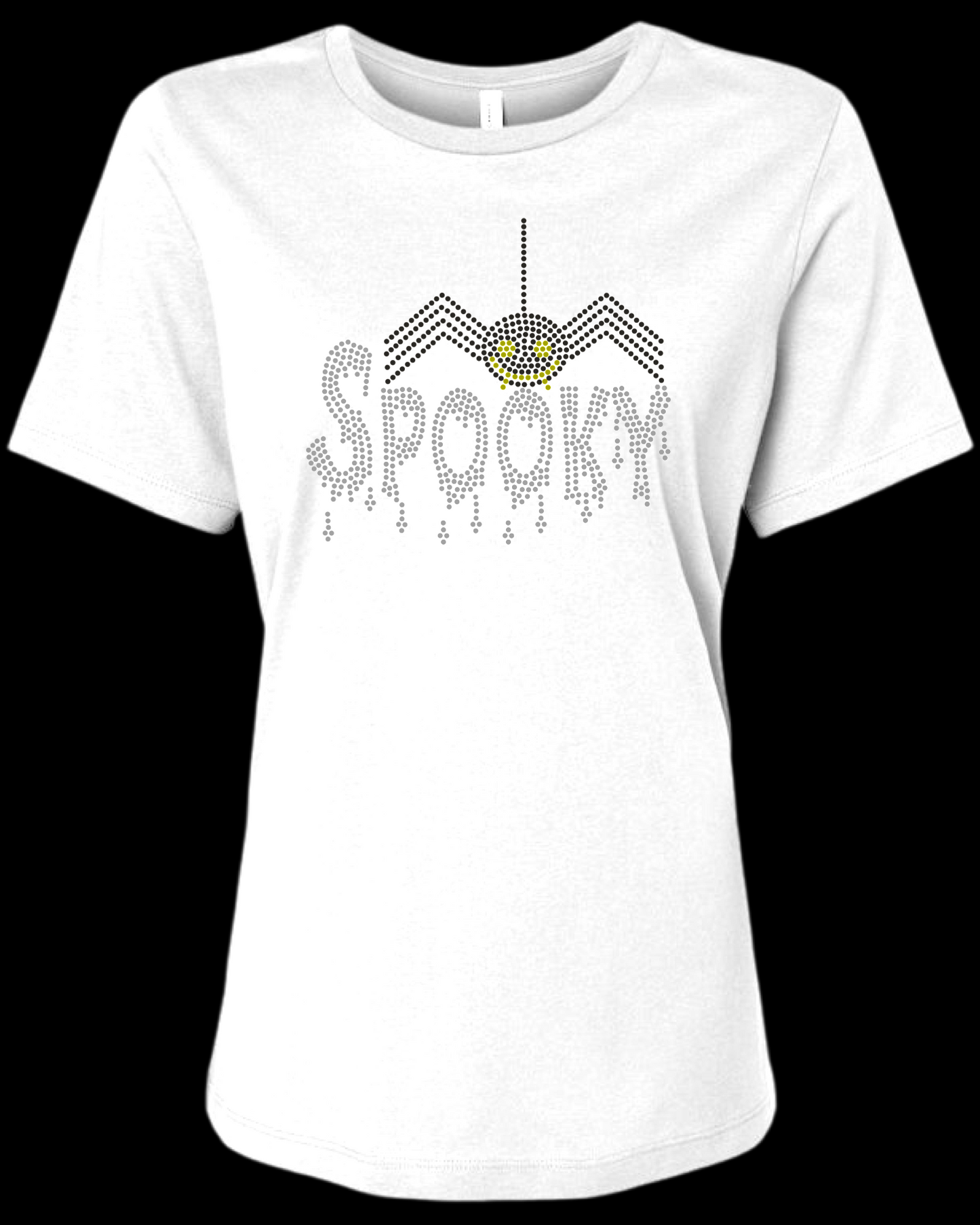 Spooky Rhinestone Womens Relaxed Short Sleeve T-Shirt