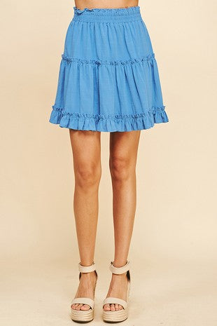 PINCH Ruffle Tiered Mini Skirt