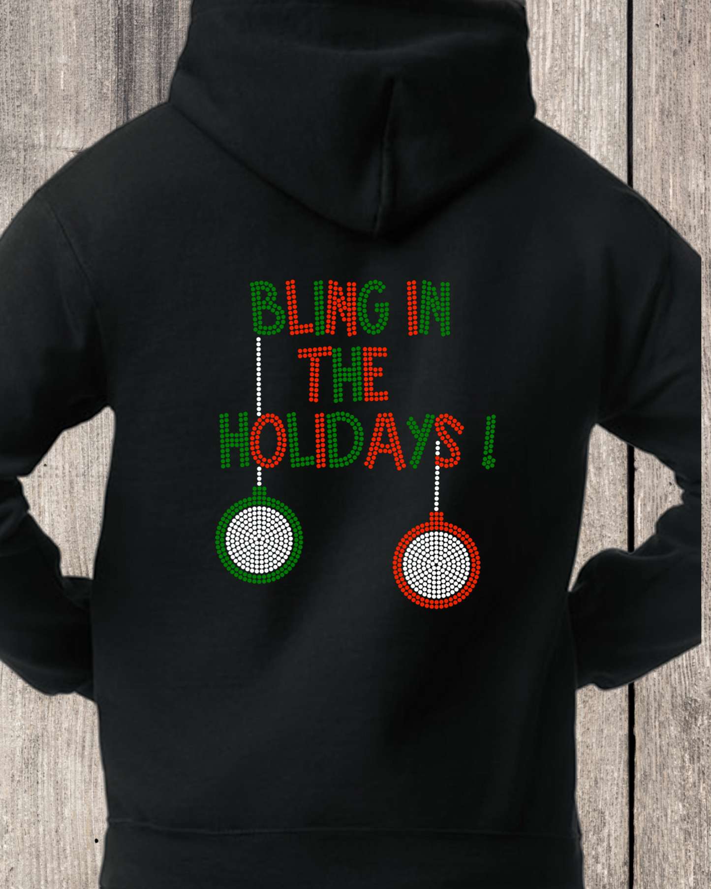 Bling In The Holidays Rhinestone Pullover Hoodie