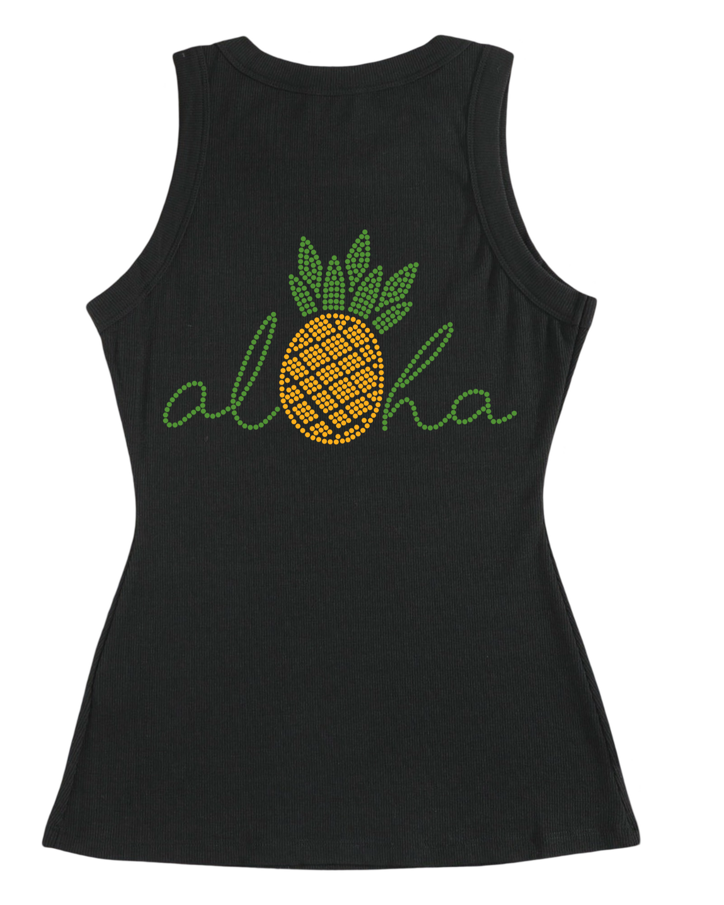 Aloha Rhinestone Ribbed Tank Top