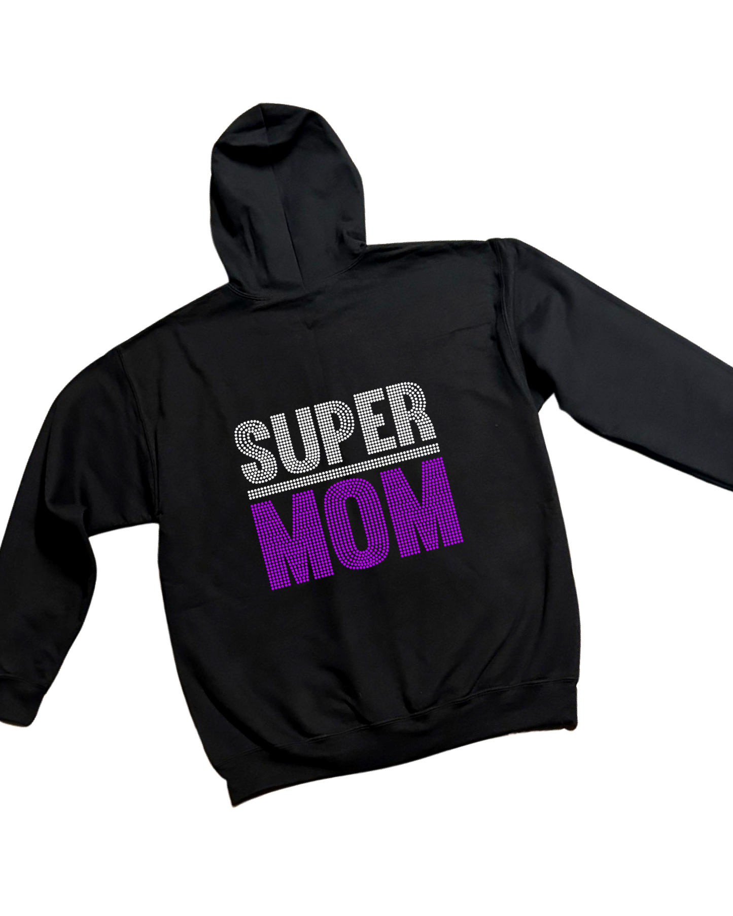 Super Mom Rhinestone Zip-Up Hoodie