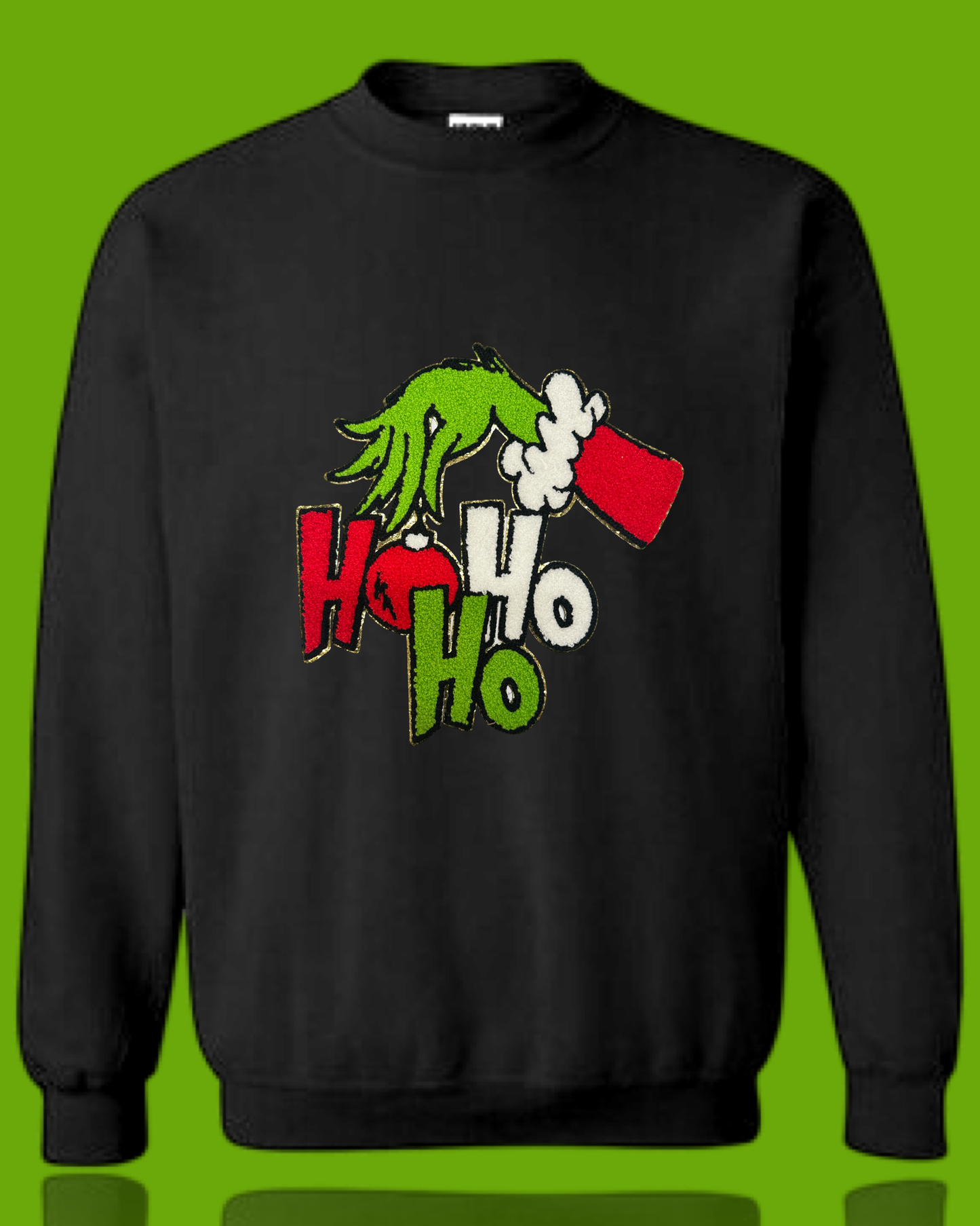 Ho Ho Ho Green Man Chenille Shirt