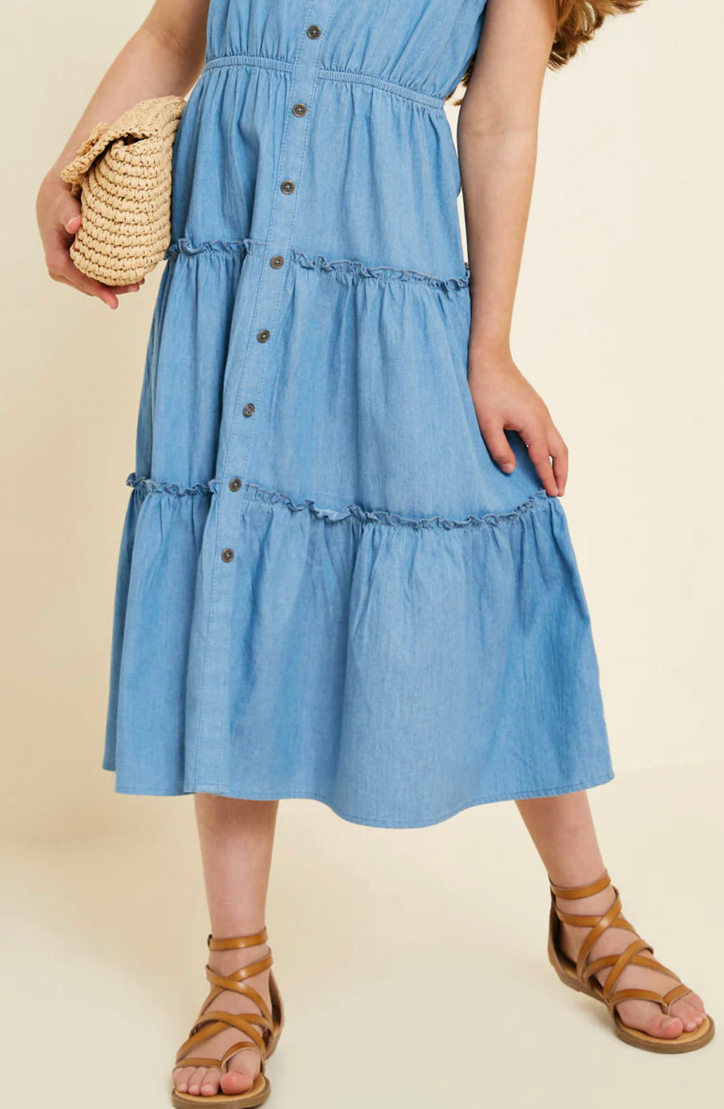 Hayden Los Angeles Mom & Me - Denim Tier Button-Down Dresses