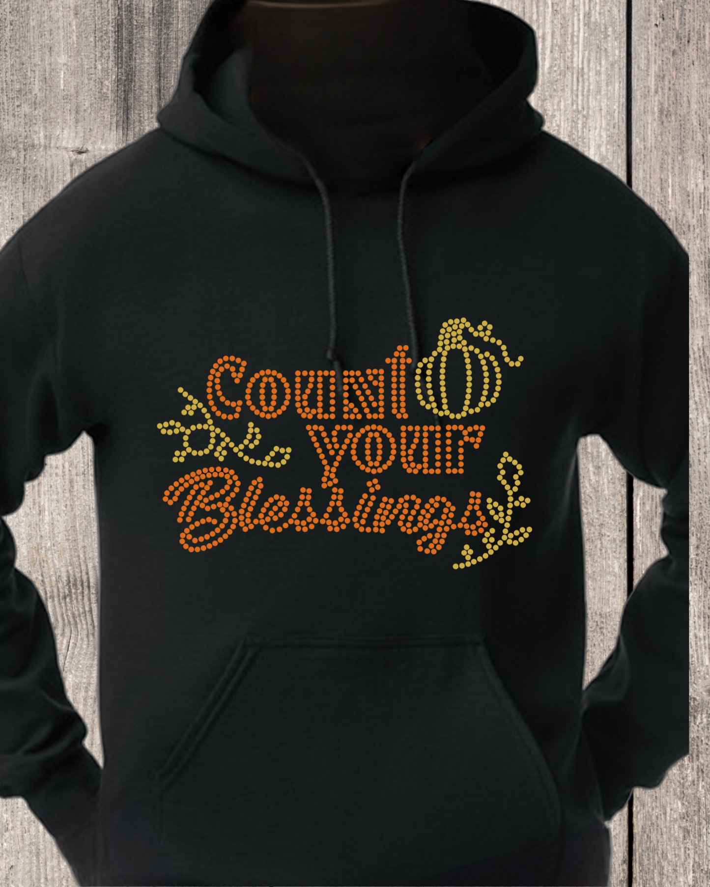 Thankful Holiday Collection Rhinestone Pullover Hoodie