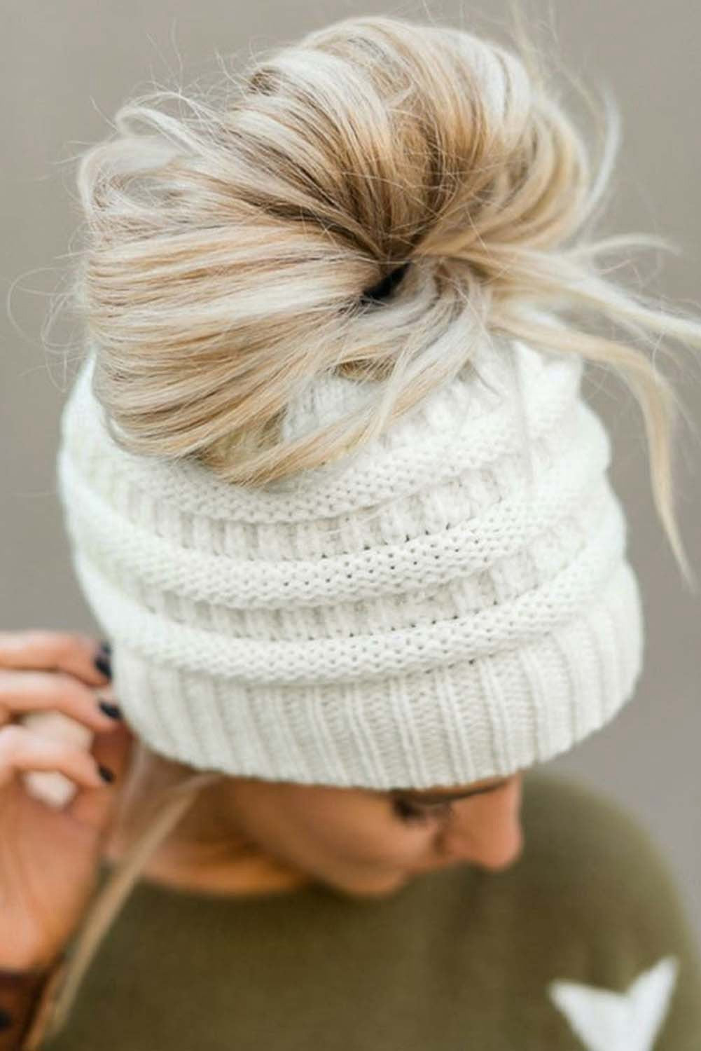 Knitted Ponytail Beanie