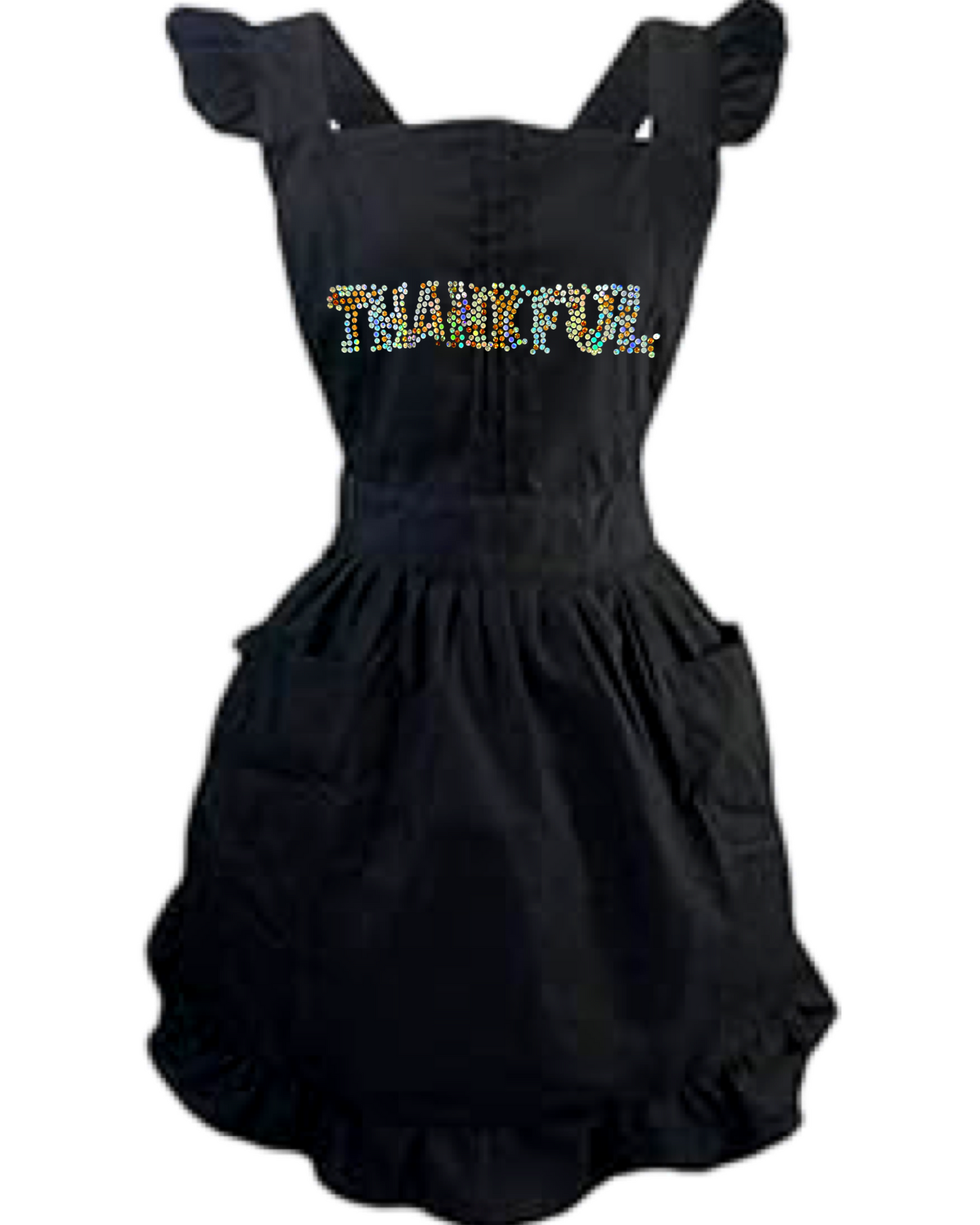 Thankful Spangle Design Retro Ruffle Apron