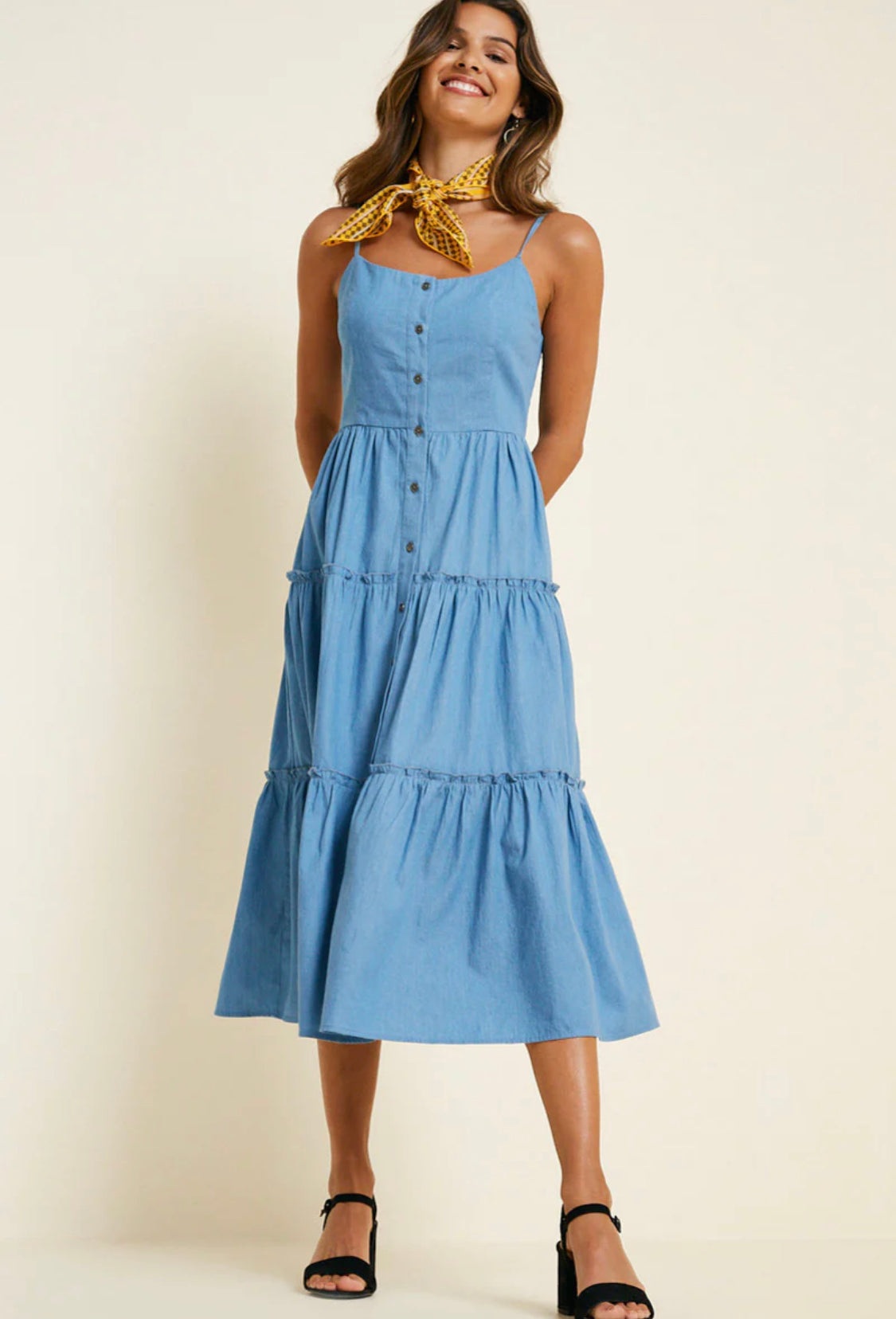 Hayden Los Angeles Mom & Me - Denim Tier Button-Down Dresses