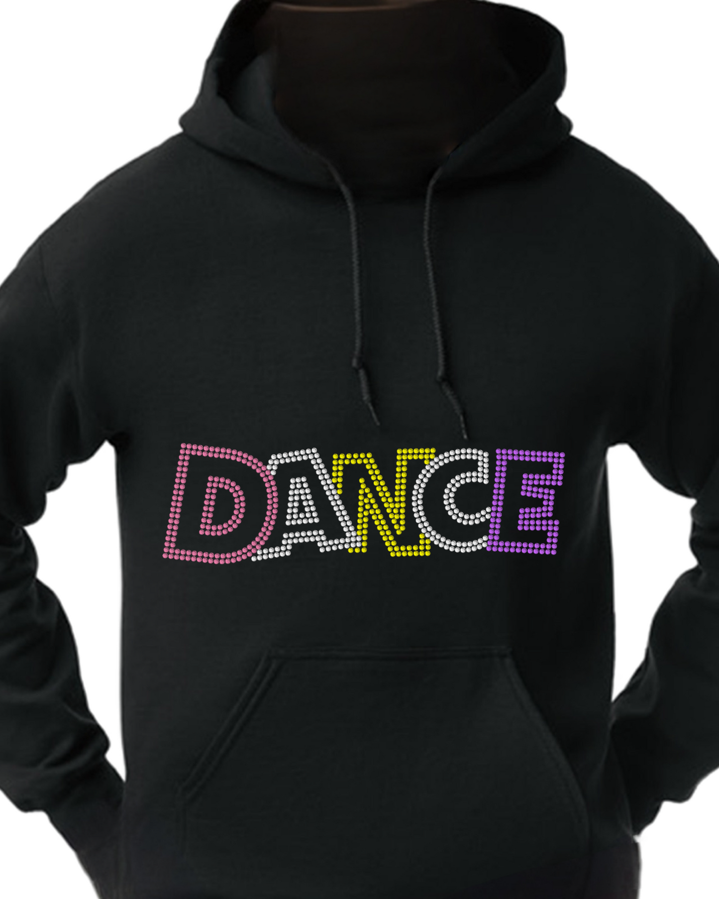 Dance Outline Rhinestone Pullover Hoodie