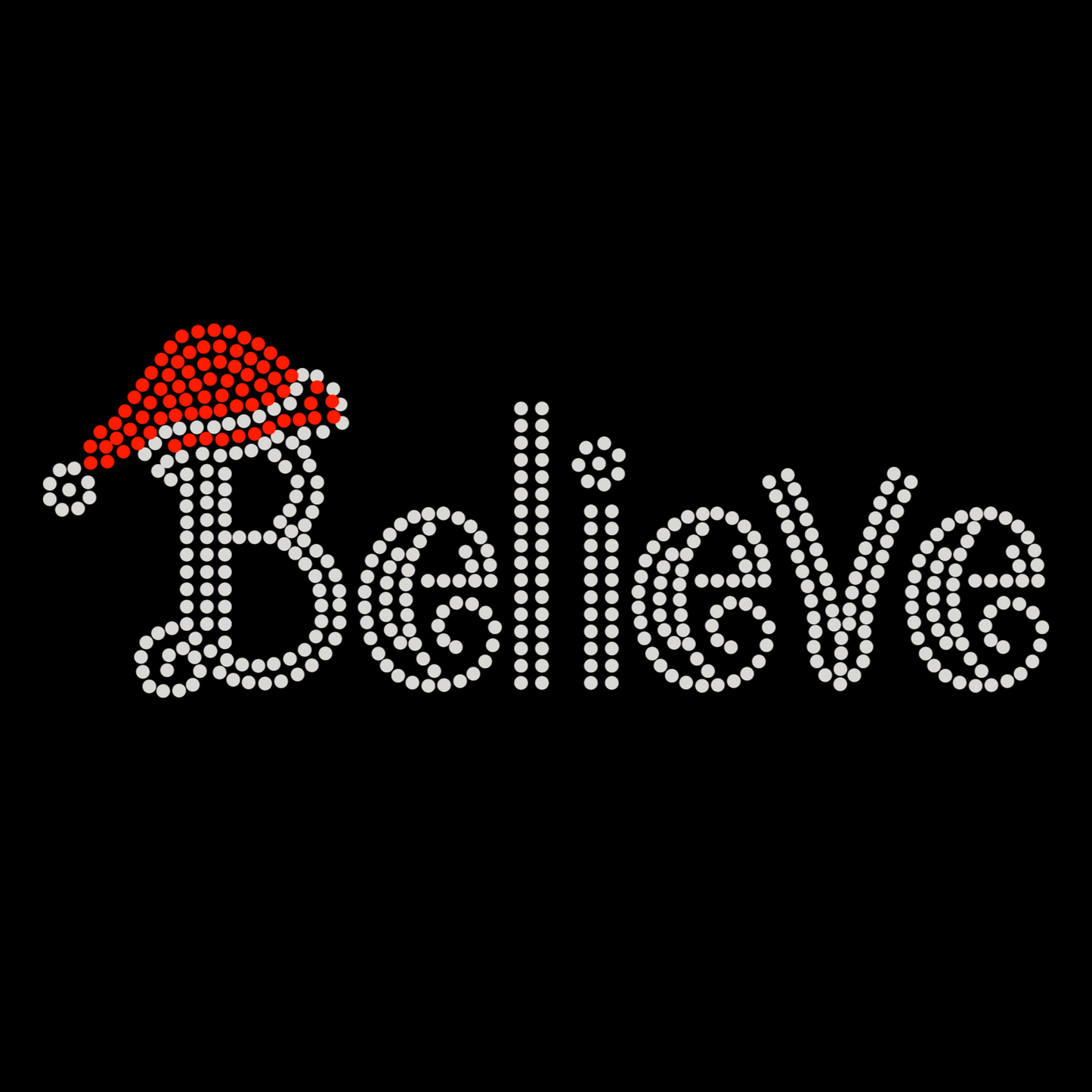 Believe Rhinestone Womens Relaxed Short Sleeve T-Shirt