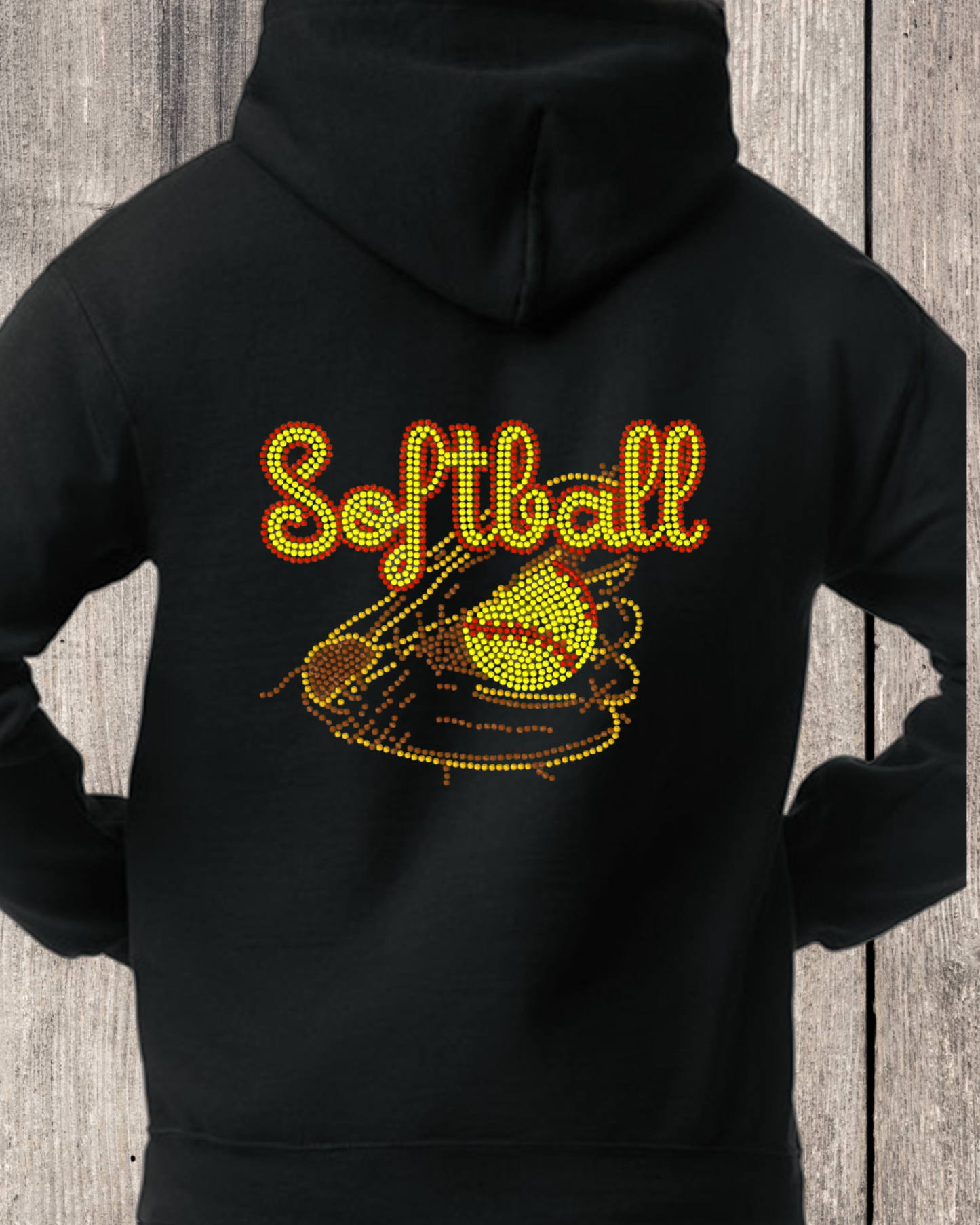 Softball Rhinestone Pullover Hoodie