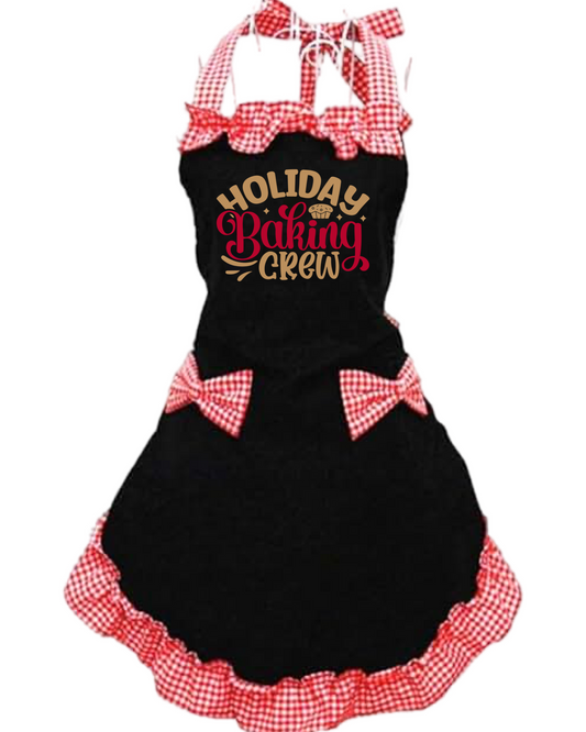 Holiday Baking Crew Retro Ruffle Apron