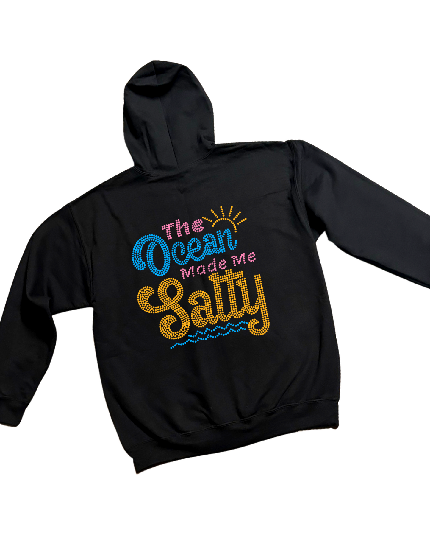 The Ocean Made Me Salty Rhinestone Zip-Up Hoodie