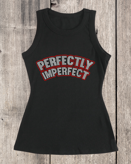 Perfectly Imperfect Rhinestone Ribbed Tank Top