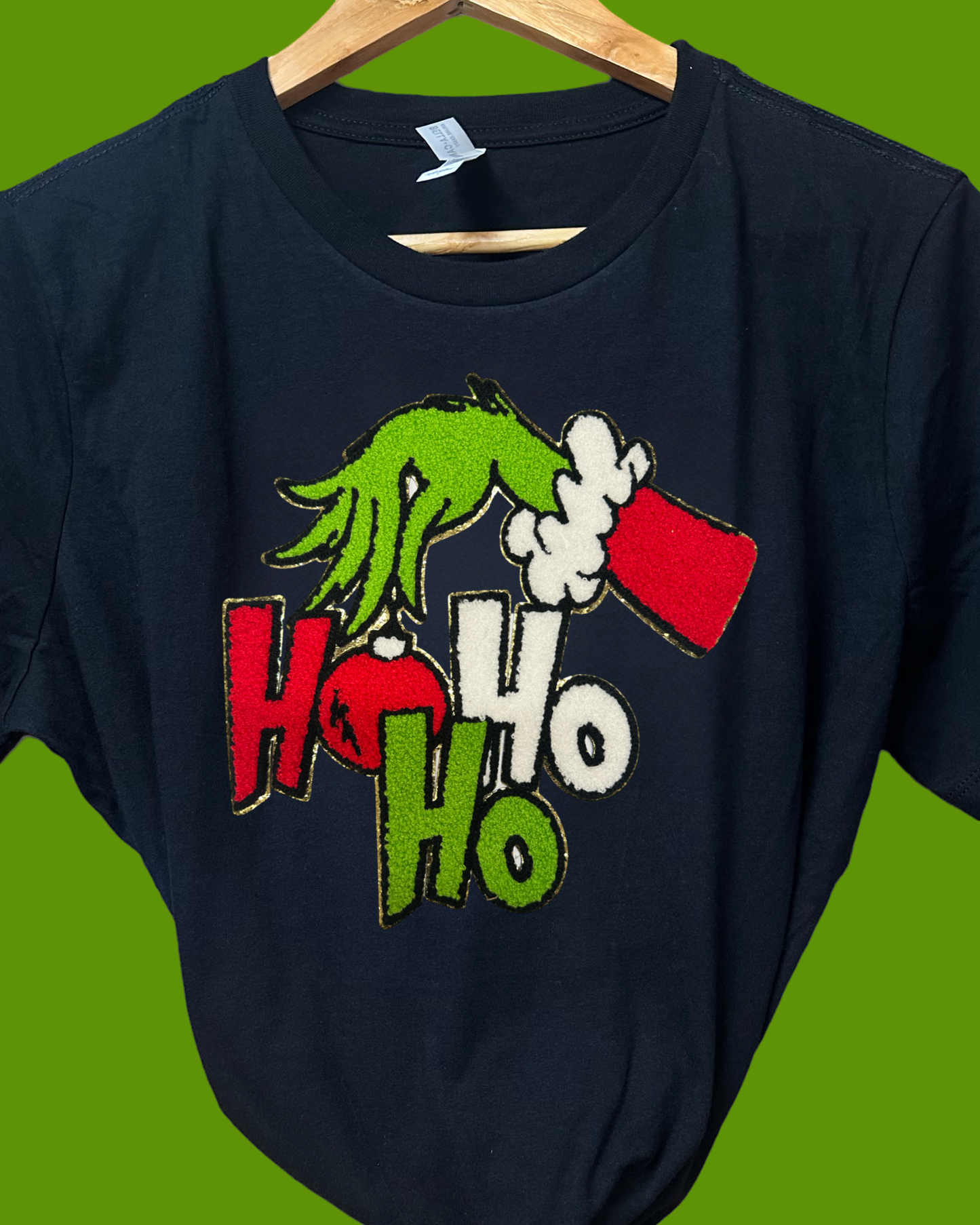 Ho Ho Ho Green Man Chenille Shirt