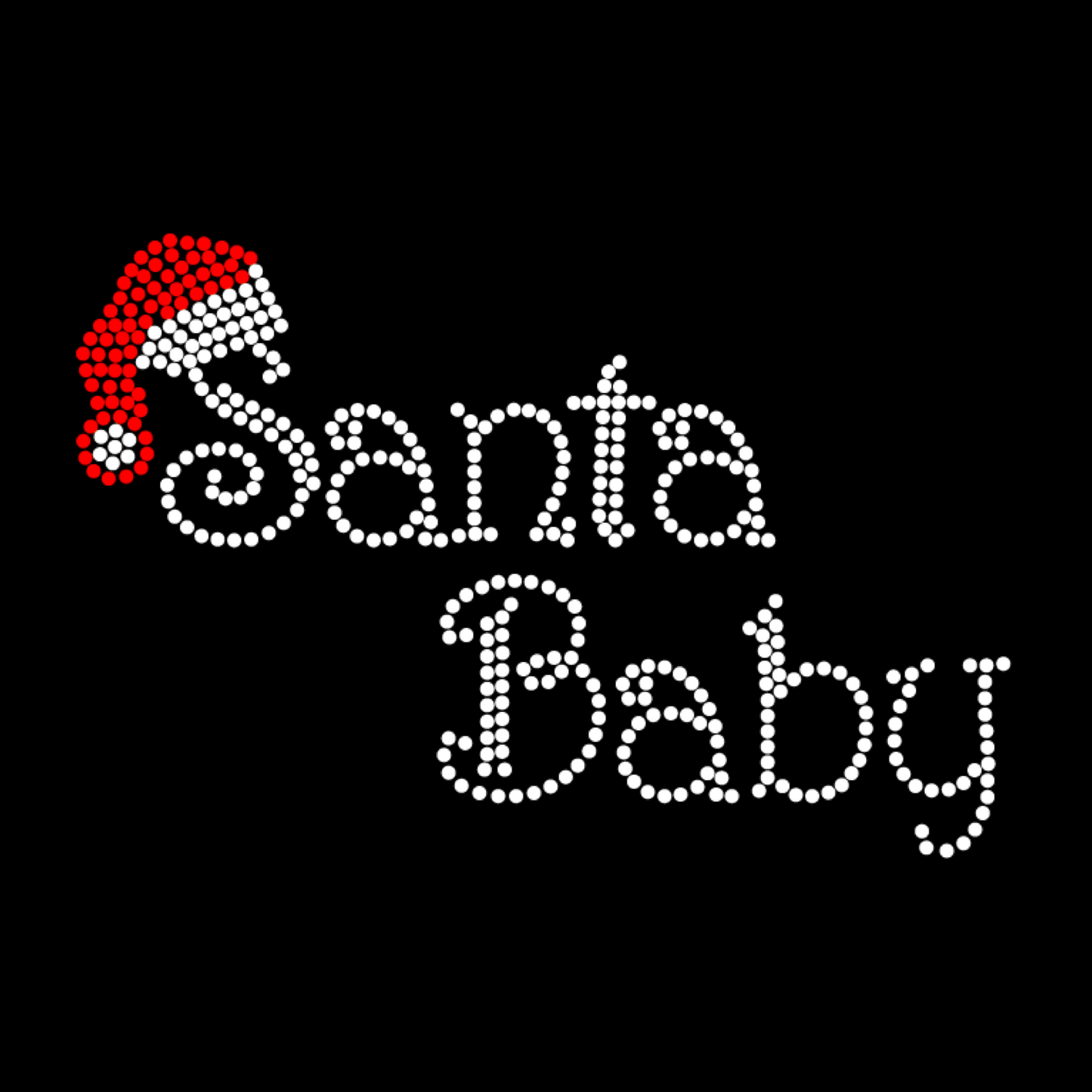 Santa Baby Rhinestone Womens Relaxed Short Sleeve T-Shirt