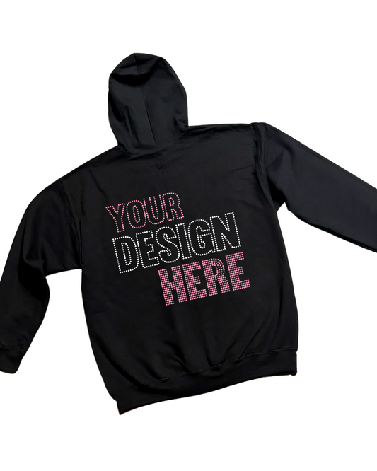 Fully Customizable Rhinestone Zip-Up Hoodie