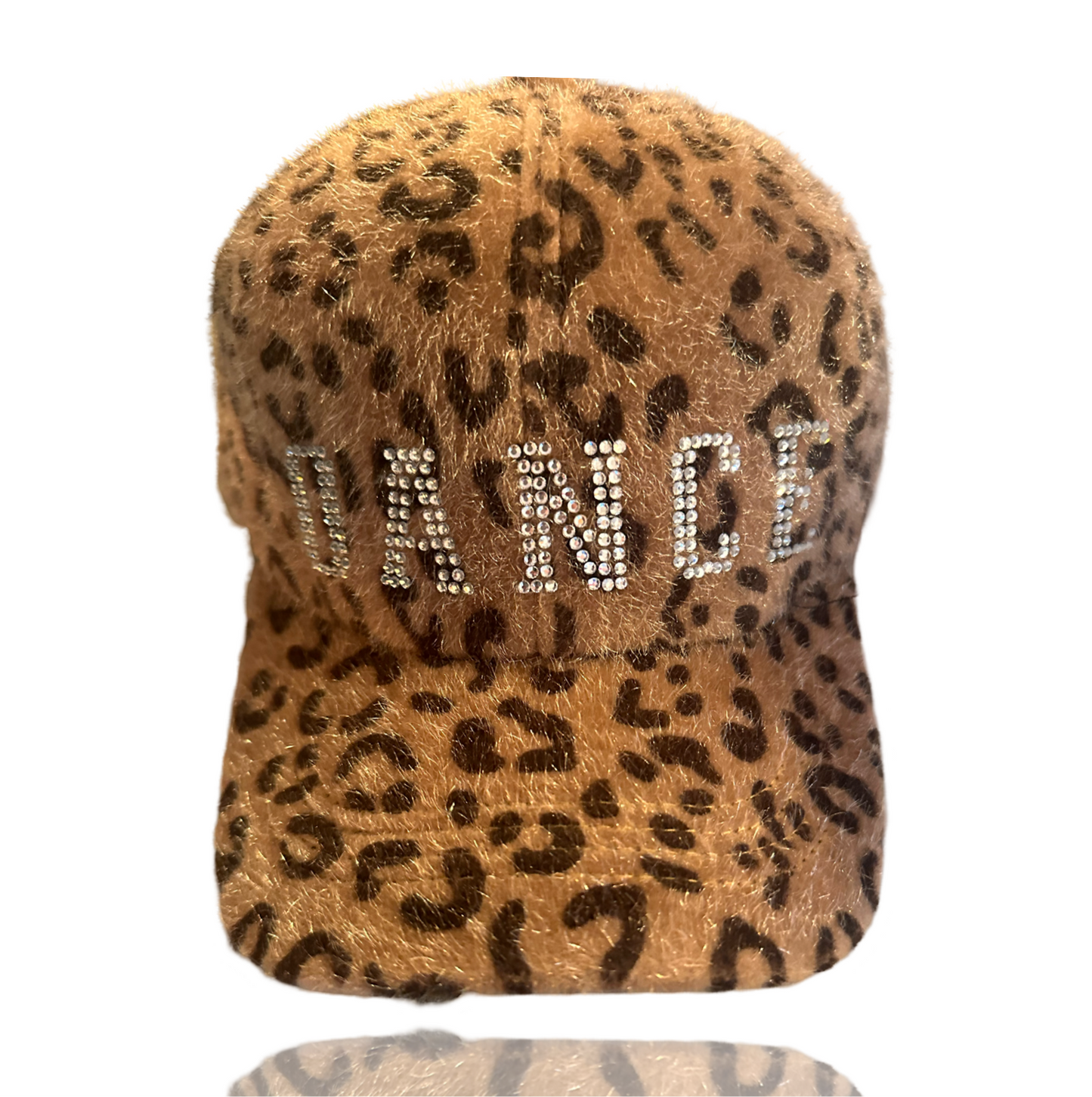 Dance Rhinestone Design Fuzzy Leopard Baseball Cap