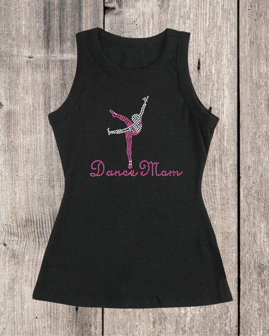 Dance Mom Rhinestone Ribbed Tank Top