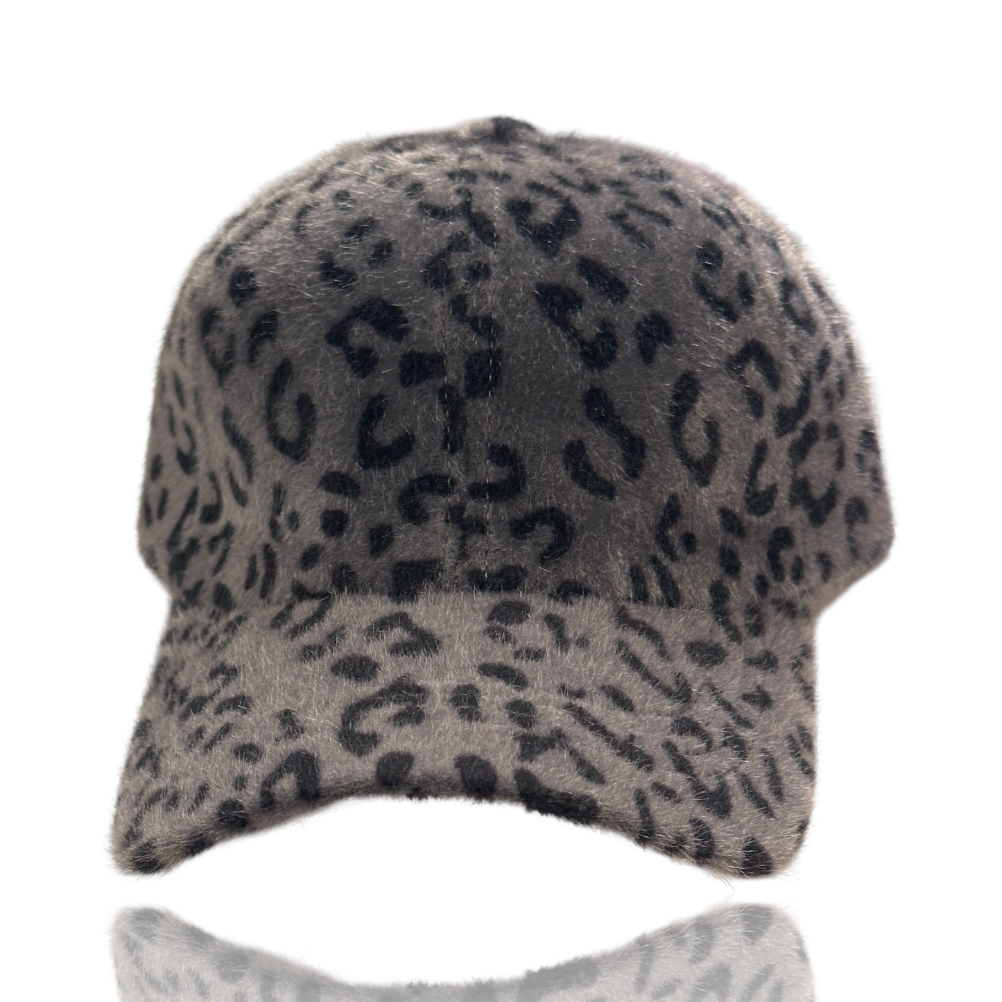 Dance Rhinestone Design Fuzzy Leopard Baseball Cap